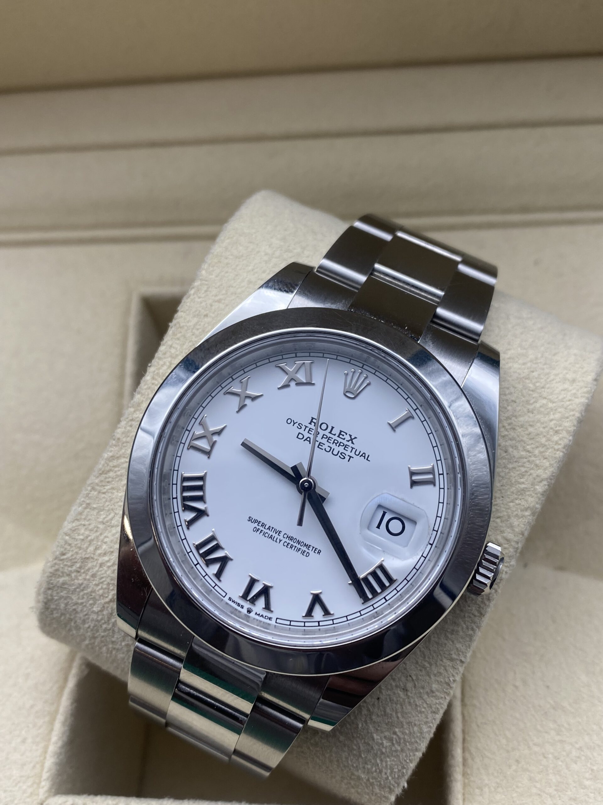 ROLEX DATEJUST REF 126300 BLANC FULL SET DE 2021