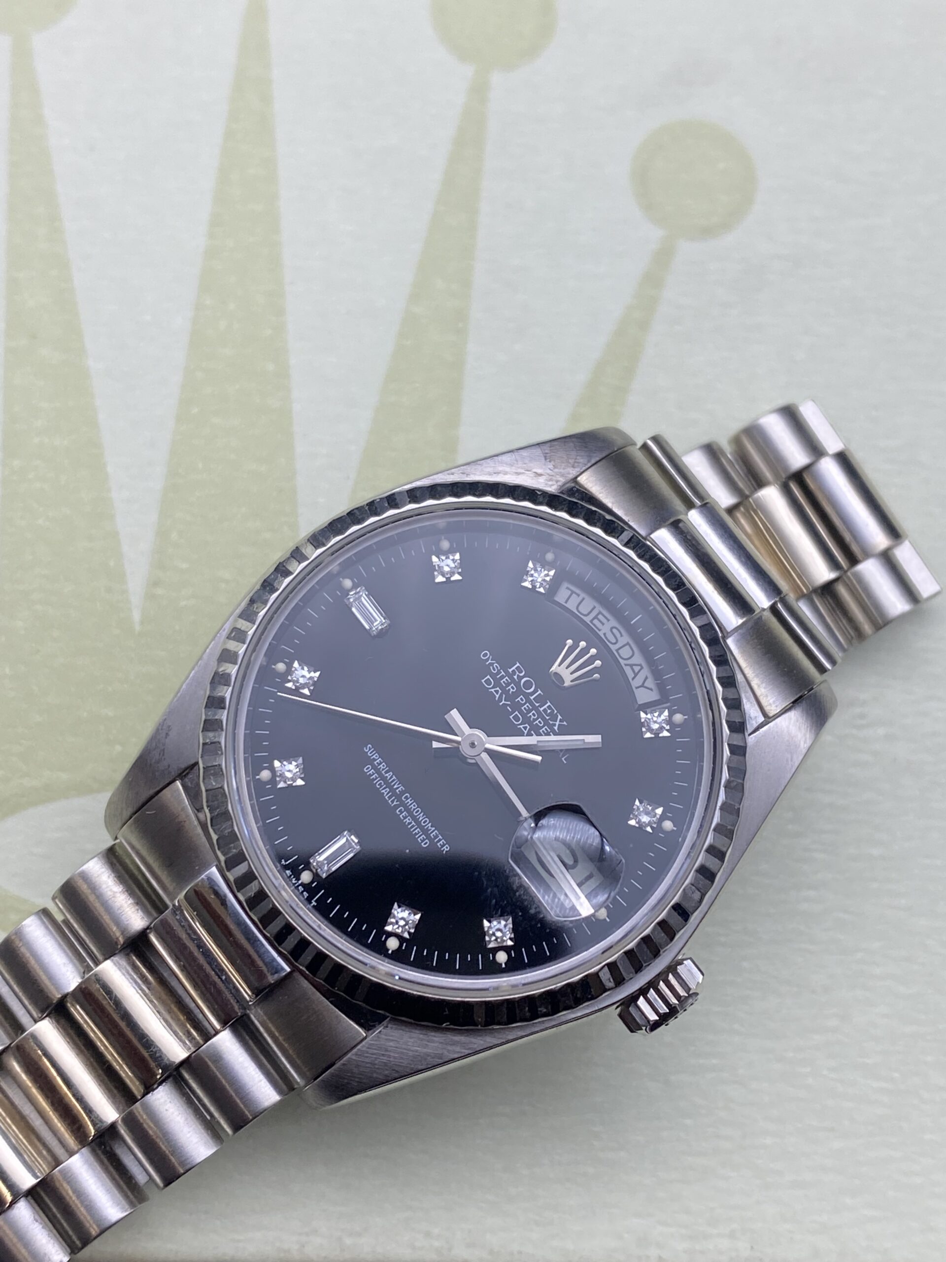 Rolex daydate ref 18039 index diamants