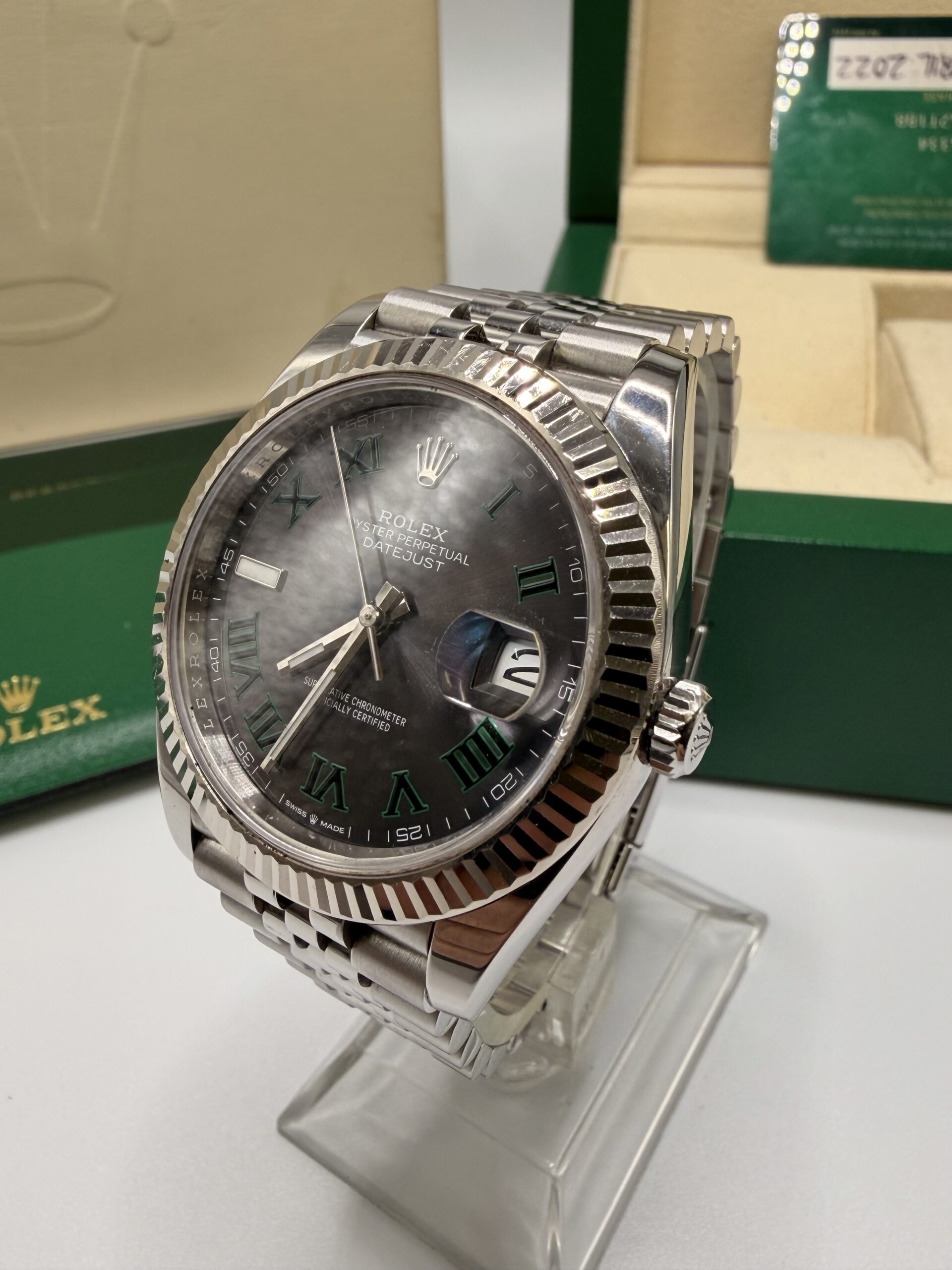 Rolex Datejust 41 ref 126334 Wimbledon with service card from 2022 – Image 3