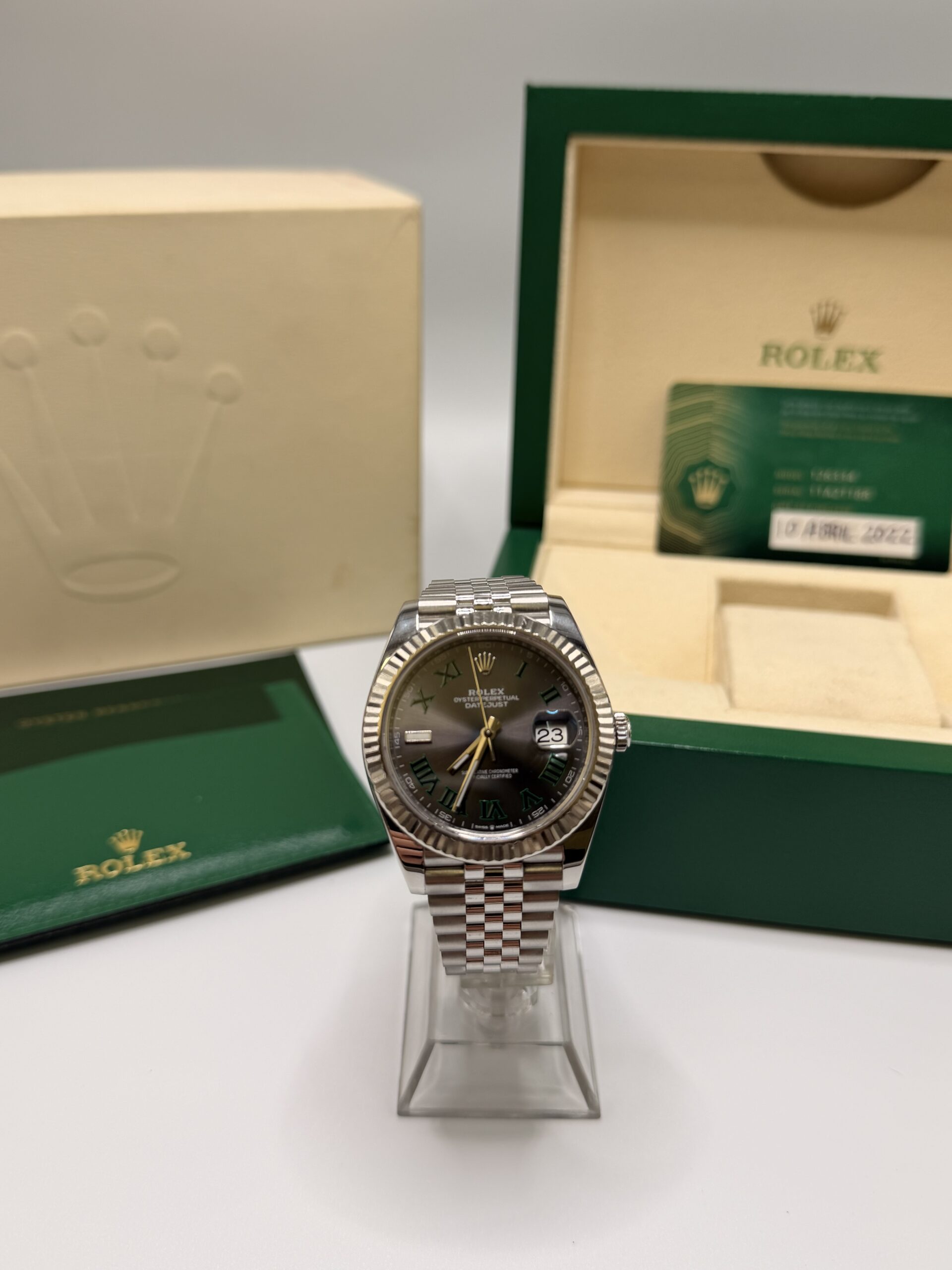 Rolex Datejust 41 ref 126334 Wimbledon with service card from 2022 – Image 9