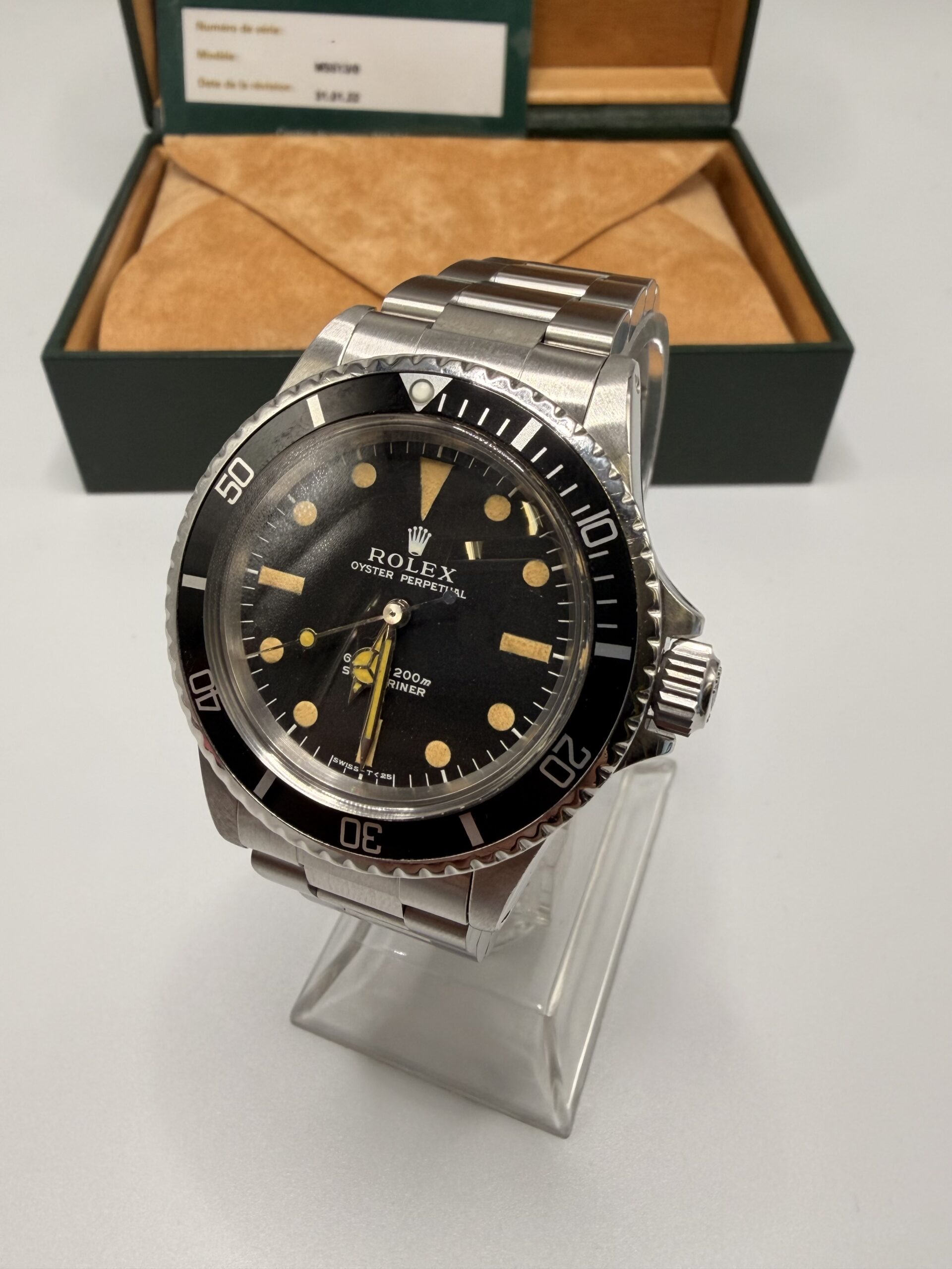 Rolex Submariner (No Date) carte de révision Rolex 2022 ref 5513 année 1971 – Image 3
