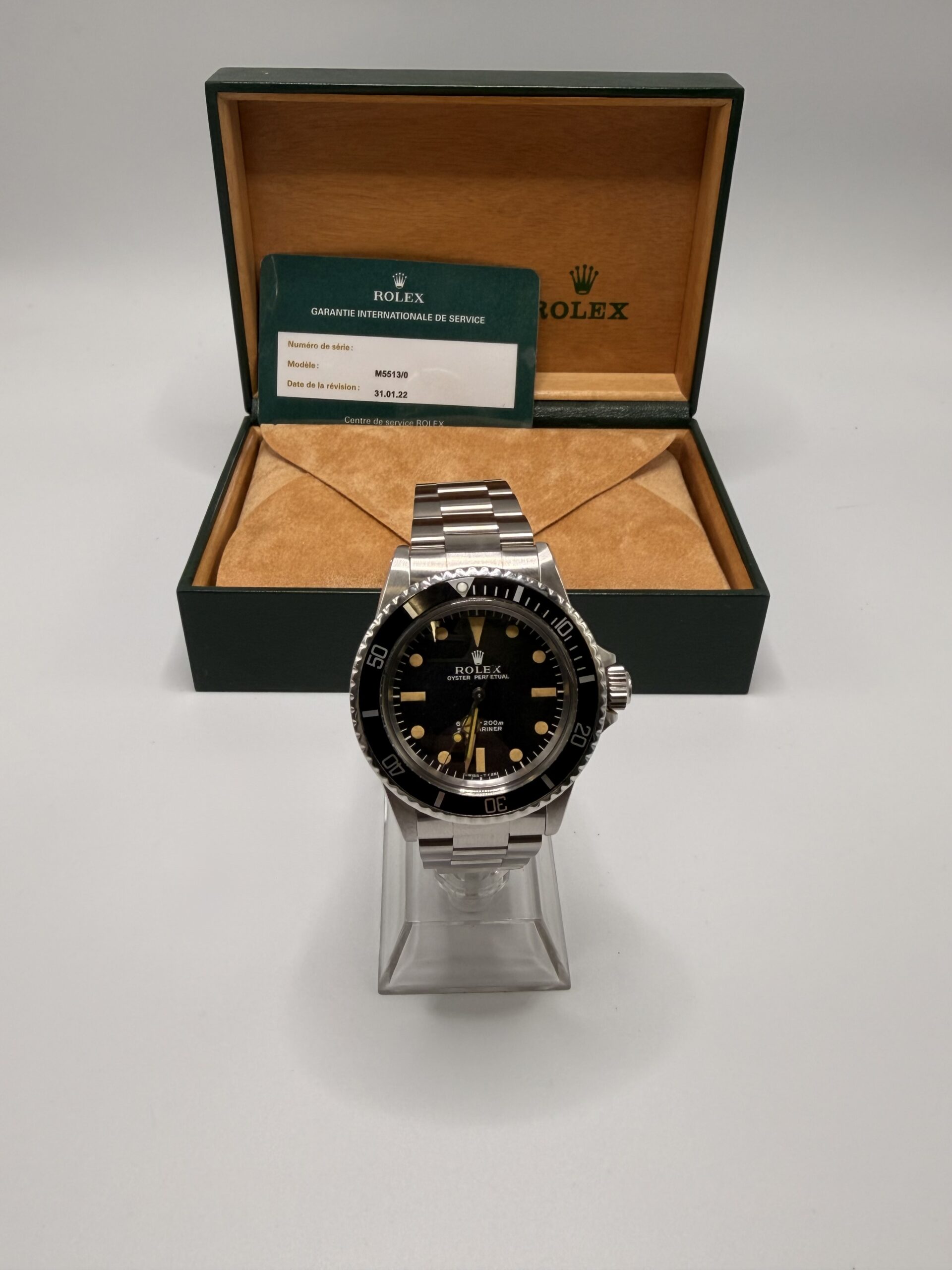 Rolex Submariner (No Date) carte de révision Rolex 2022 ref 5513 année 1971 – Image 9