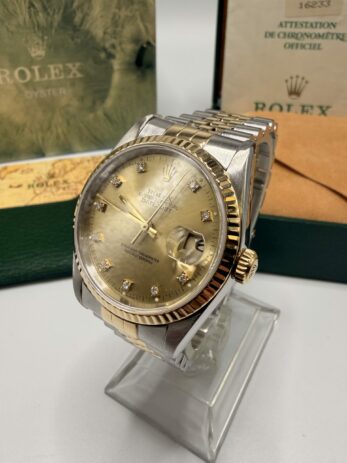 Rolex Datejust 36 ref 16233 Box&Papers 1991 Diamond Dial – Image 3