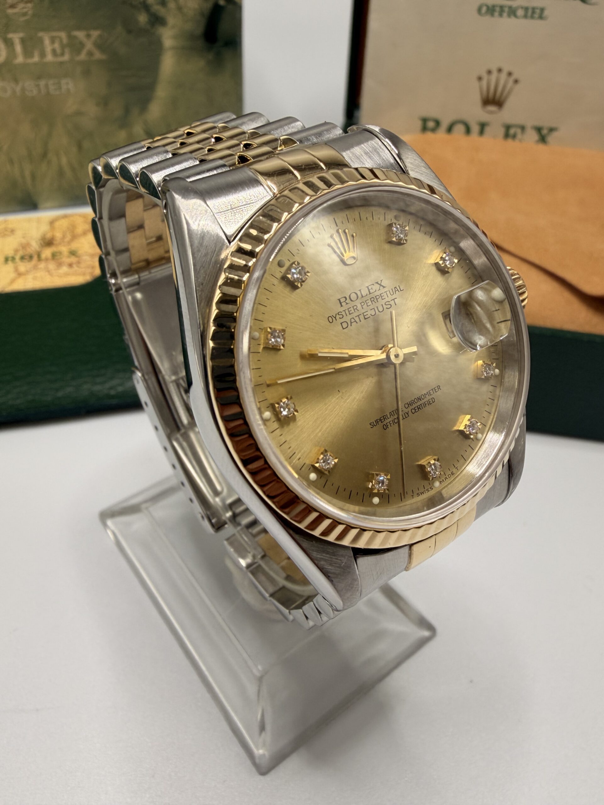 Rolex Datejust 36 ref 16233 Box&Papers 1991 Diamond Dial – Image 7