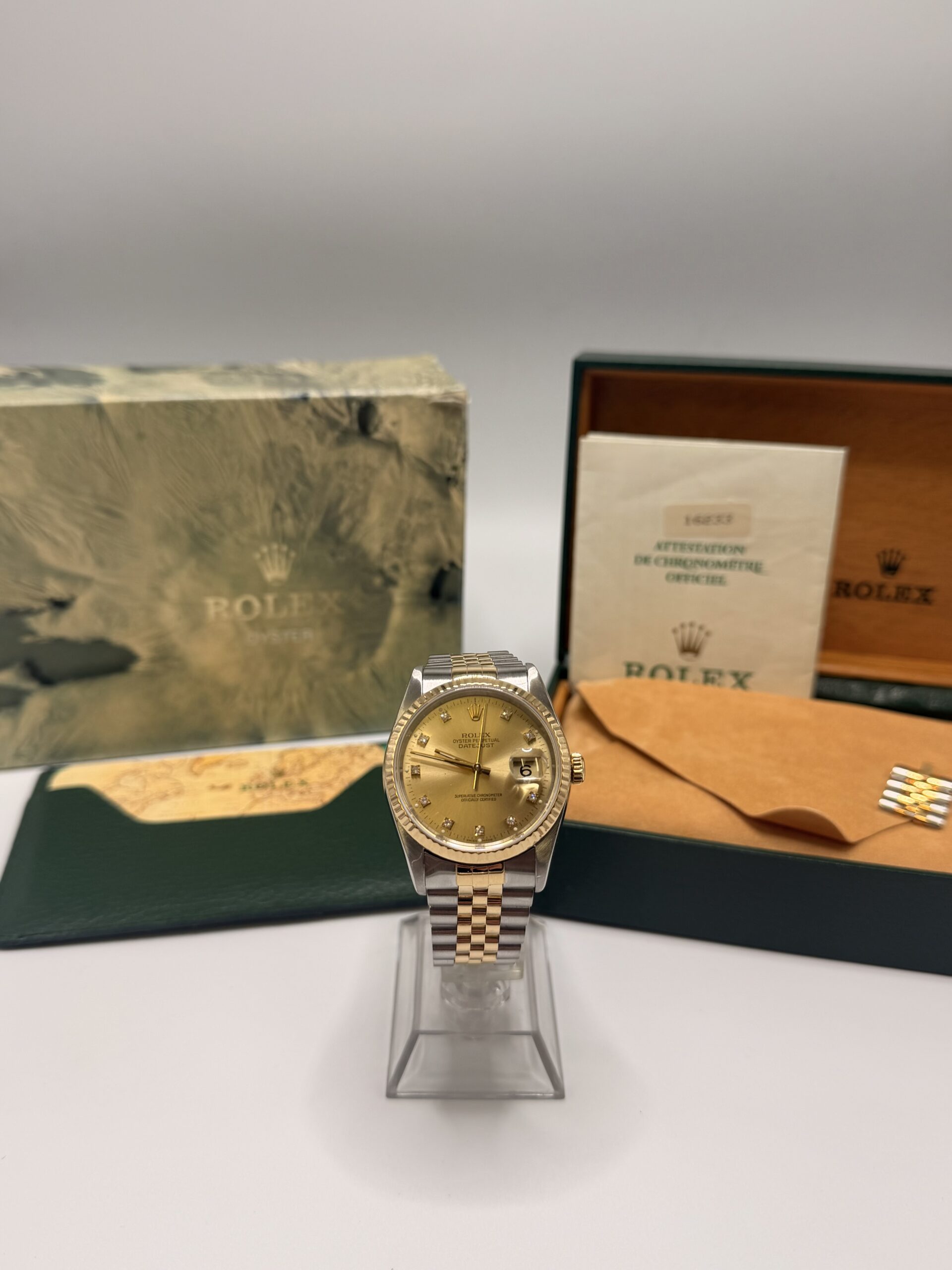 Rolex Datejust 36 ref 16233 Box&Papers 1991 Diamond Dial – Image 9